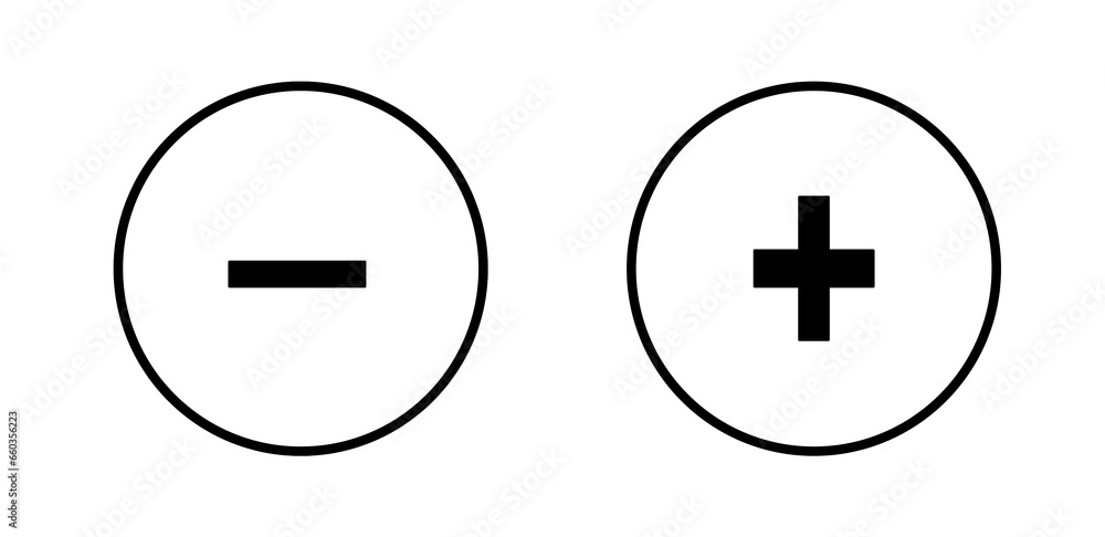 Illustration of a plus and minus sign in a circle Illustration of a plus and minus sign in a circle