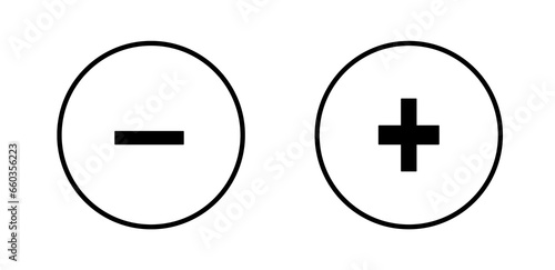 Illustration of a plus and minus sign in a circle photo