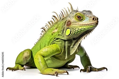 Vibrant Green Iguana Stance
