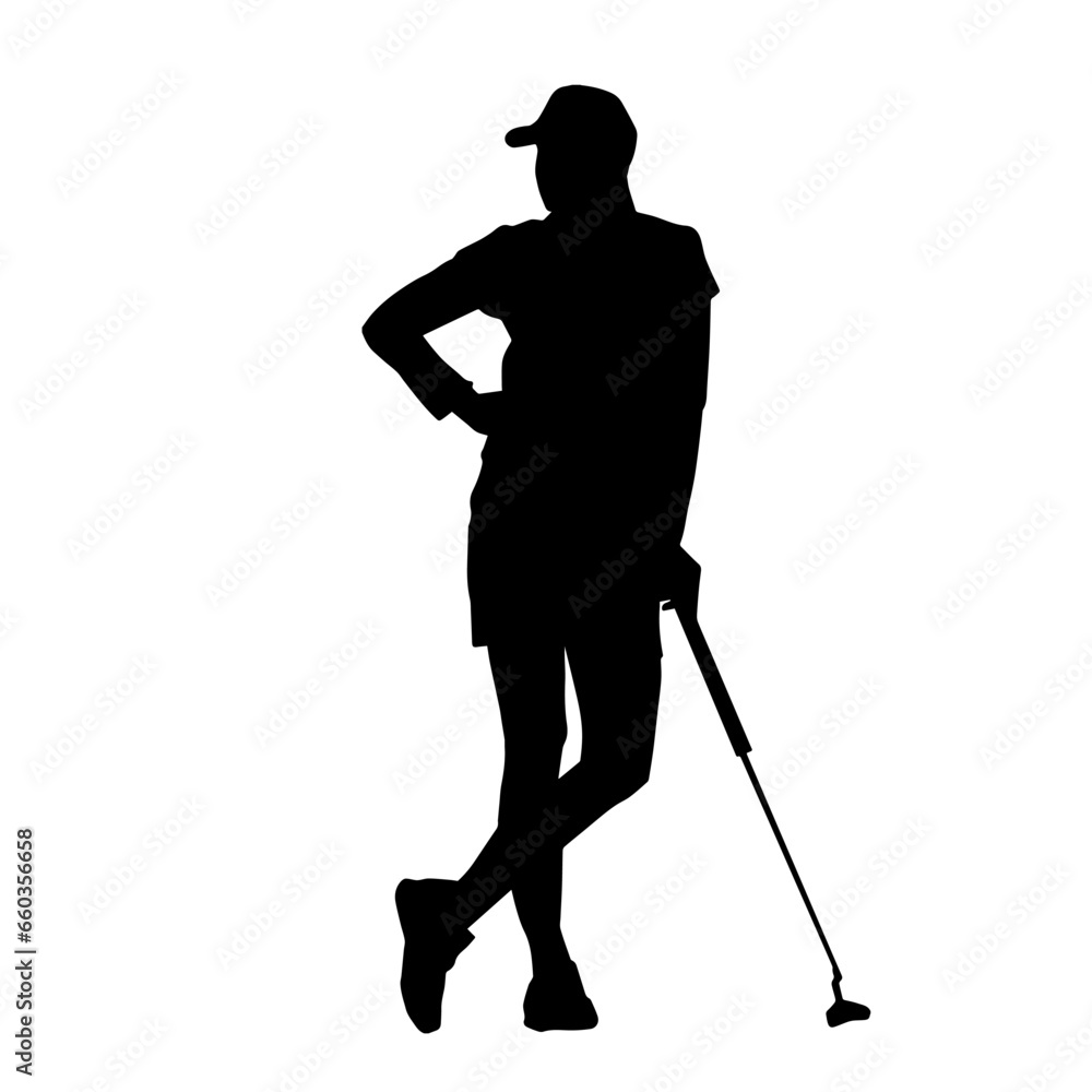 Silhouette of a woman playing golf. Silhouette of a female golfer in action pose. Silhouette of a woman playing golf. Silhouette of a female golfer in action pose.