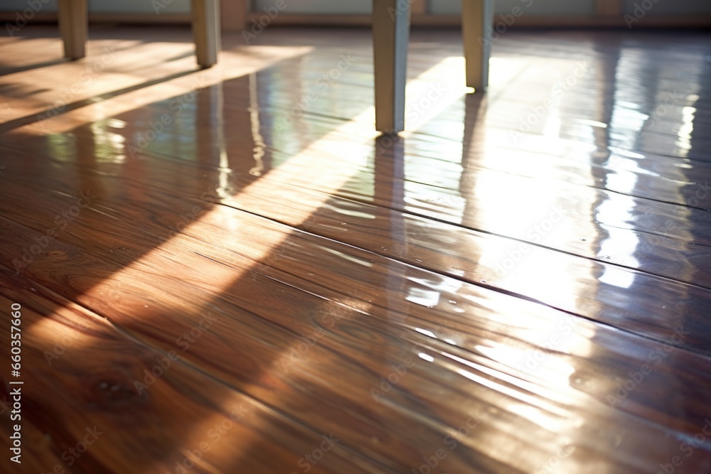 laminated flooring reflecting sunlight