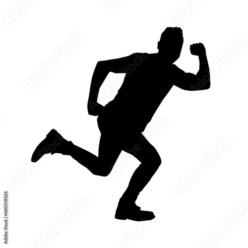 Silhouette of a male dancer in performing pose. Silhouette of a dancing man.