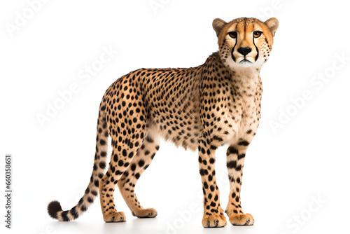 leopard cub in front of white background