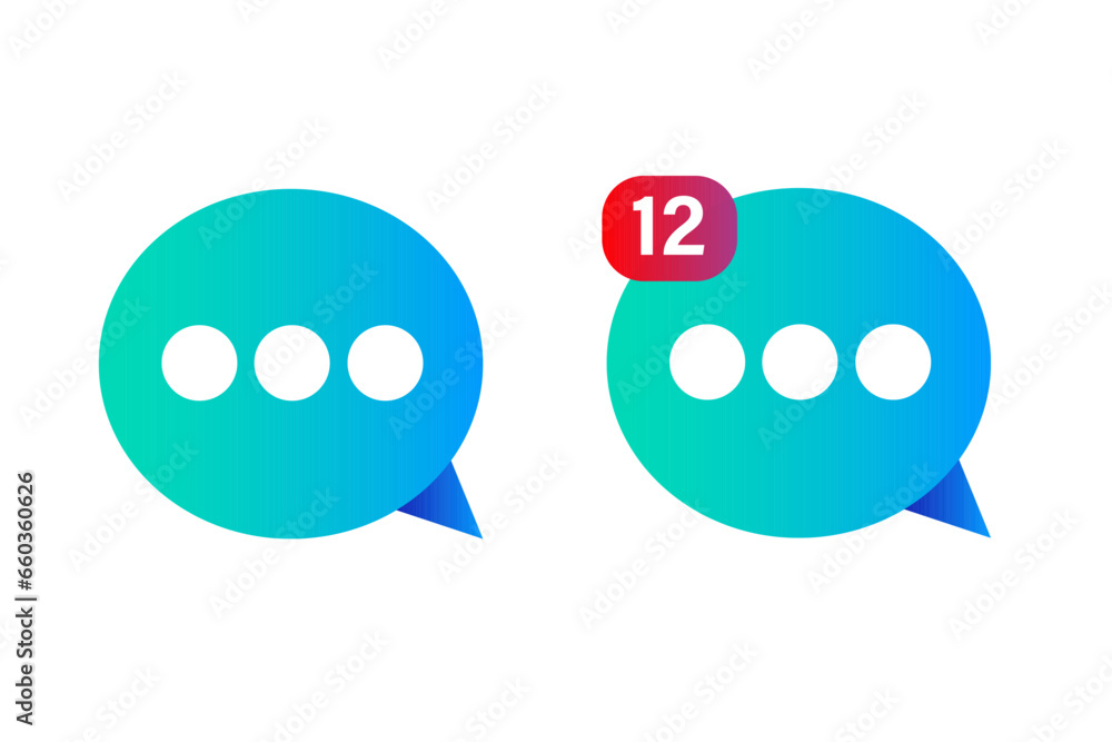 colorfull message icon set with dual gradient colorfull message icon set with dual gradient