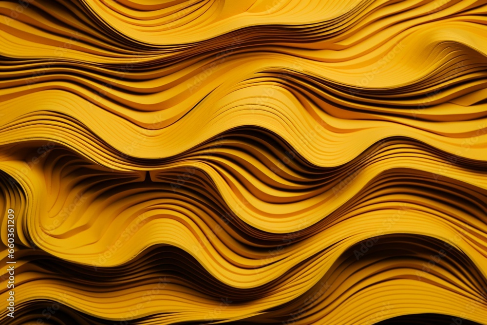 Close-up view of a yellow abstract pattern. Generative AI