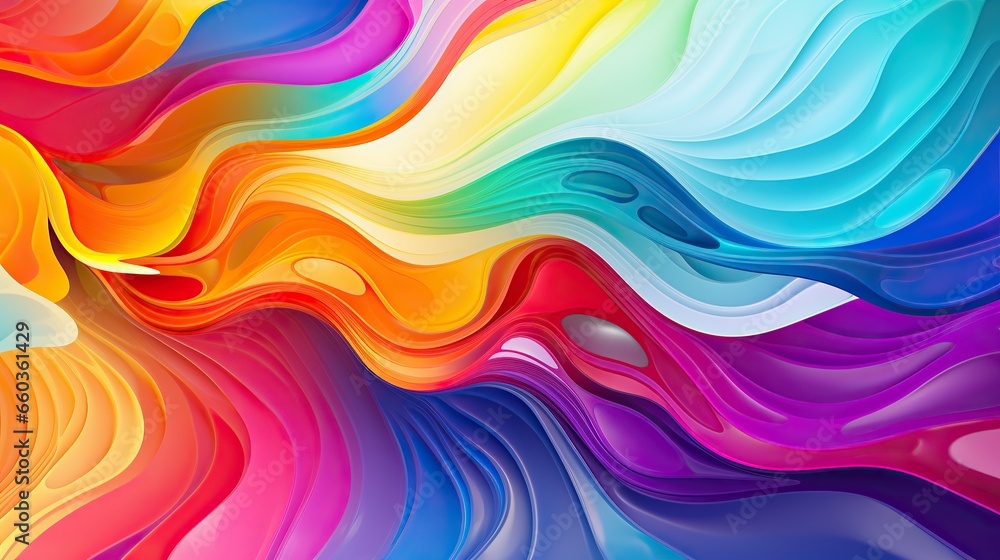 Colorful rainbow wave background. Background for presentations, brochures, posters. generative AI