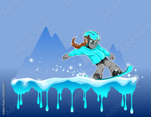 Hit The Slopes - Vector graphics Mascot Character Design photo