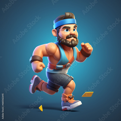 illustration of a cartoon sportsman
Motivated runner
3d ilustrarion of a sportsman on a blue background photo