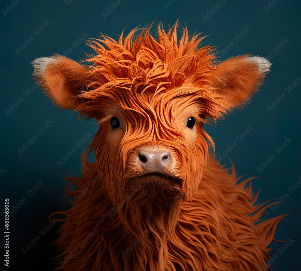 Baby Highland Cow, generative ai Baby Highland Cow, generative ai