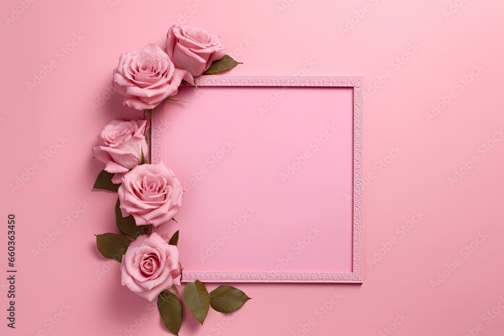 pink background top view copy space Valentine s Day Mother s Day