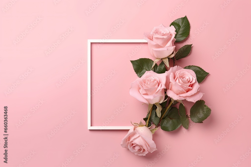 Beautiful floral mock up with copyspace