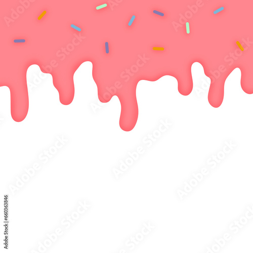 Fototapeta Naklejka Na Ścianę i Meble -  Dripping Donut Glaze with Colorful Sprinkles