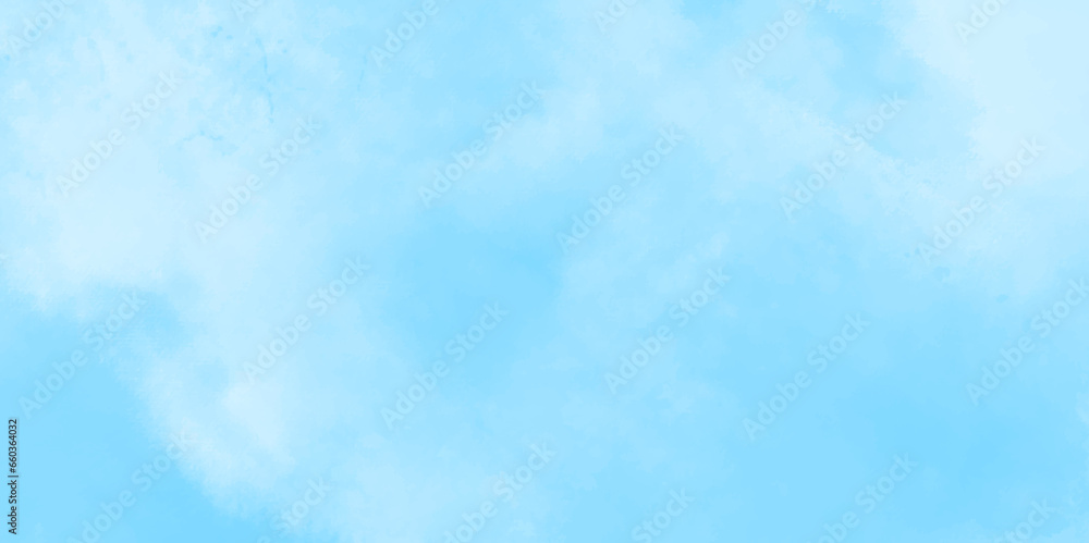Abstract blue wall background with watercolor cloud and sky. blue sky and natural white cloud. pink cloud sky on art graphics, blue wall texture pattern background.
