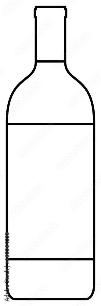 Wine bottle outline icon. Bottle contour illustration. Wine bottle outline icon. Bottle contour illustration.