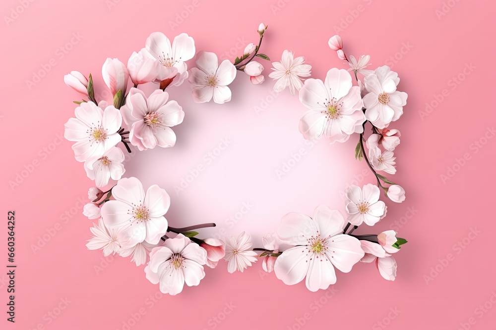 decorated sakura on pink background decorated sakura on pink background