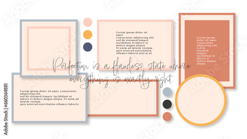 Vector photo collage template moodboard pictures grids vector illustration