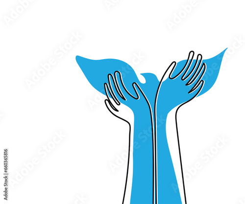 Line art vector of of support and brotherhood. Philanthropy art. Solidarity with brethren in need