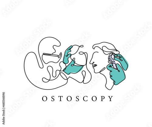 Ostoscopy line art concept vector. photo