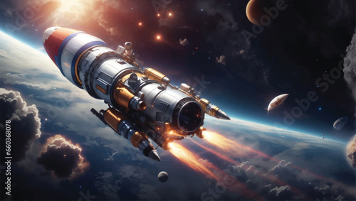 panoramic rocket launching