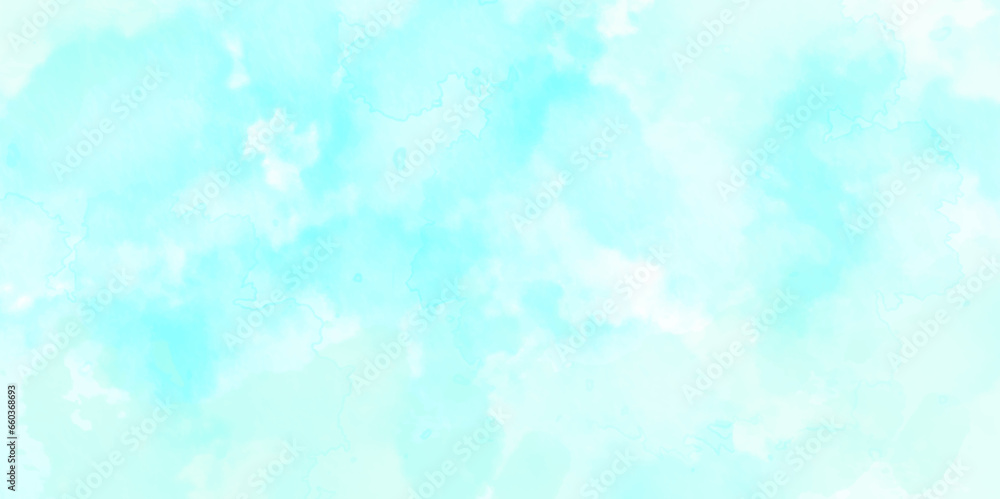 Abstract blue wall background with watercolor cloud and sky. blue sky and natural white cloud. pink cloud sky on art graphics, blue wall christmas texture pattern background.	