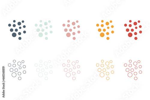 Fillers in the form of circles and balls in the form of bubbles for the underwater world. Design element for postcards