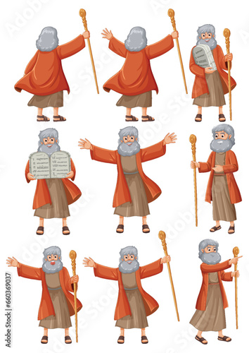 Moses Cartoon: Staff, Sea, and Commandments