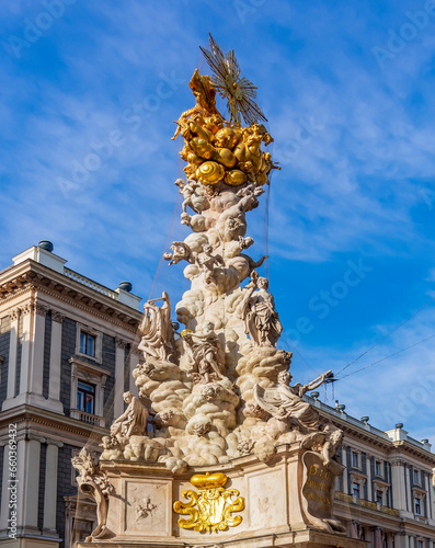 Photography Plague Column (Trinity column) in Graben street, Vienna, Austria