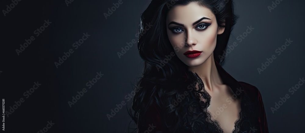 Stunning vampiress With copyspace for text