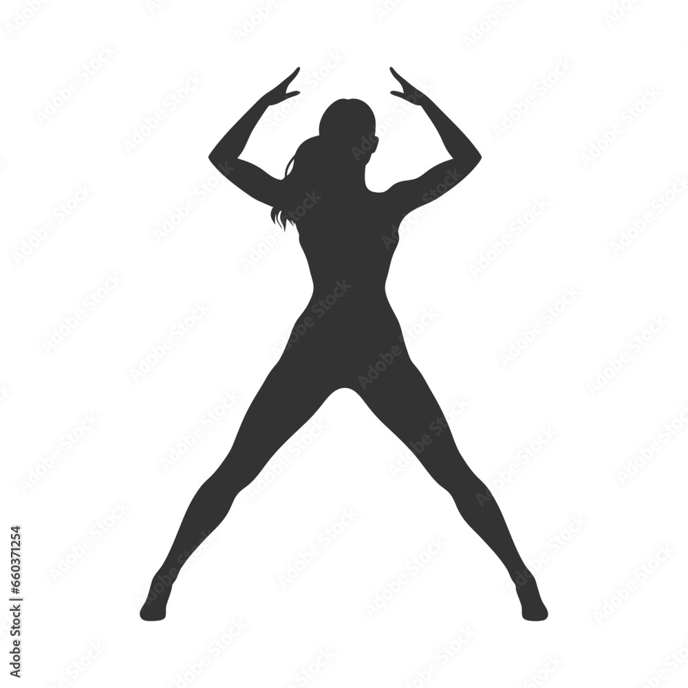 Fitness girl silhouette. Vector illustration