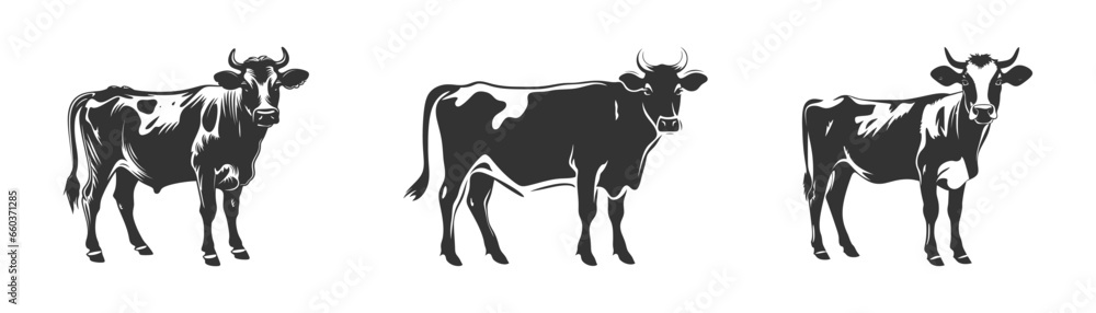 Cow silhouette isolated on a white background