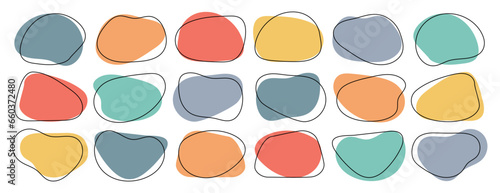 Amoeba blob shape vector illustration set