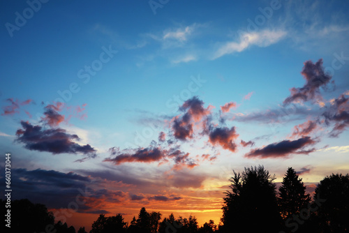 Sky landscape with clouds in pastel colors © alexkich