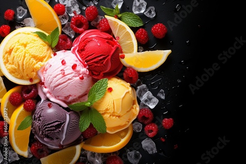 Refreshing Summer Delight: Colorful Fruit Ice Cream