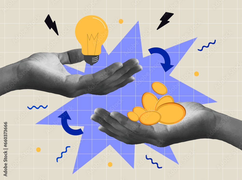 Photo & Art Print Money for ideas or sell idea or investing or