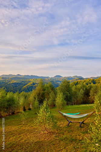 Mountain landscape from the rural areas of the Carpathian mountains in Romania. © czamfir
