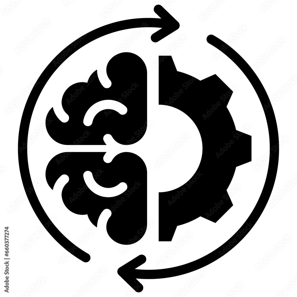 Cognitive Skill Glyph Icon Cognitive Skill Glyph Icon
