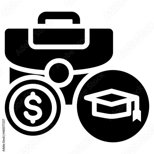 Paid Internship Glyph Icon