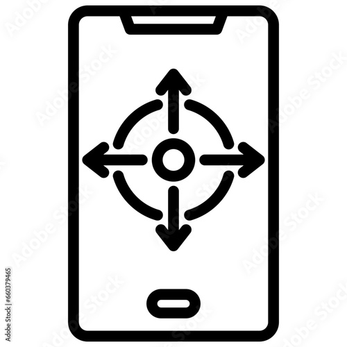 Smartphone Gyroscope Outline Icon