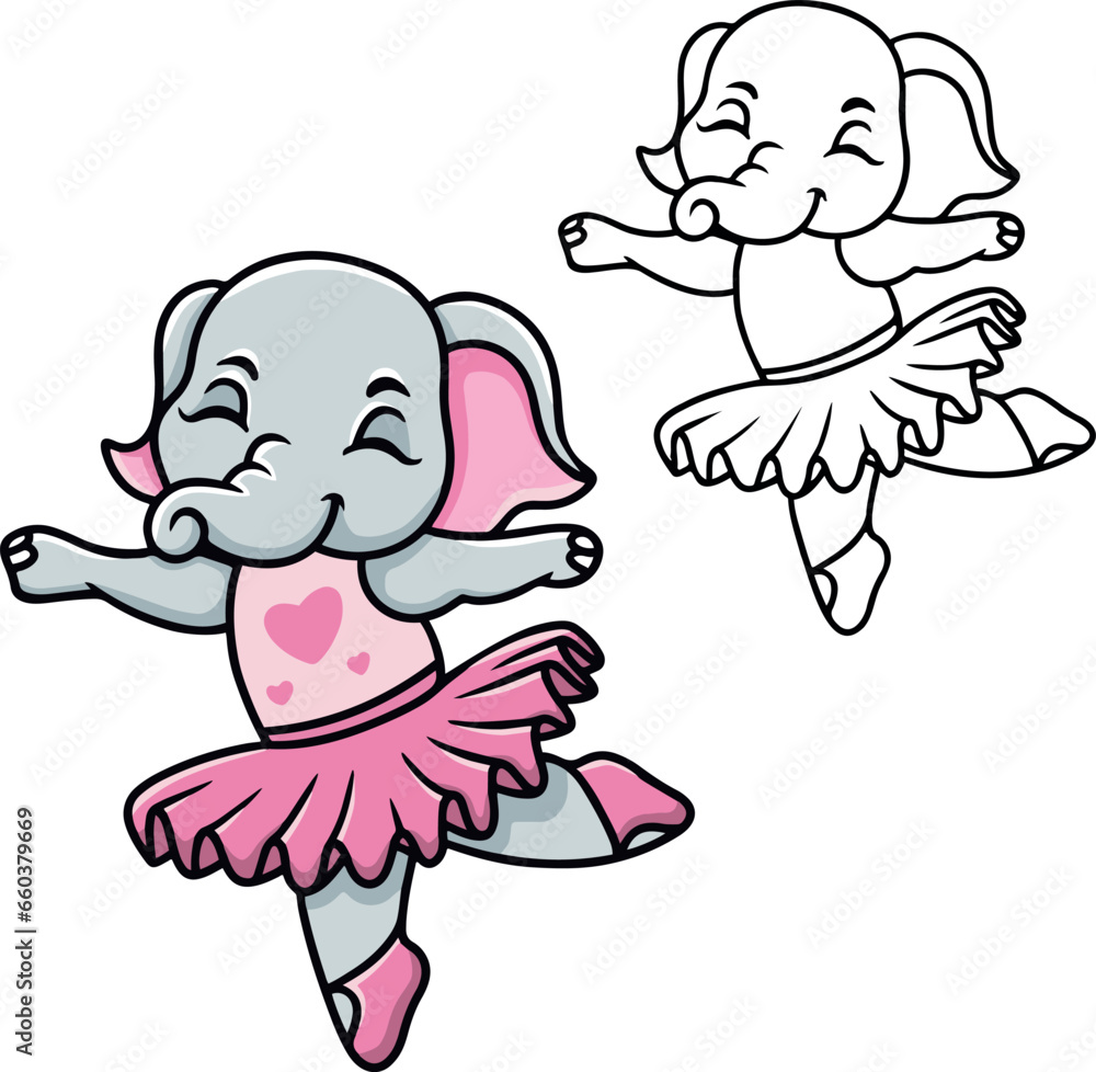 Cartoon elephant balerina Cartoon elephant balerina