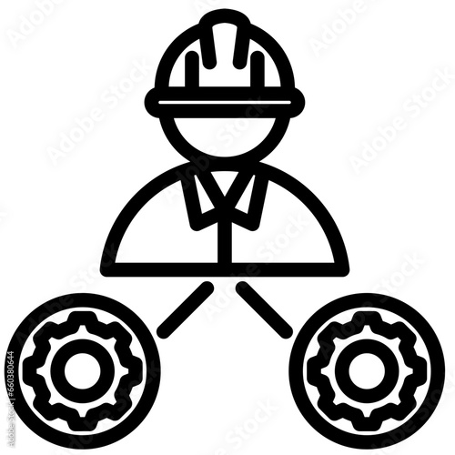 Subcontractor Outline Icon