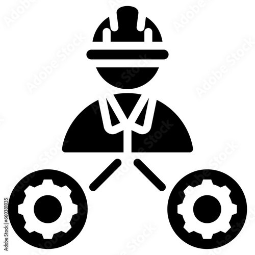 Subcontractor Glyph Icon