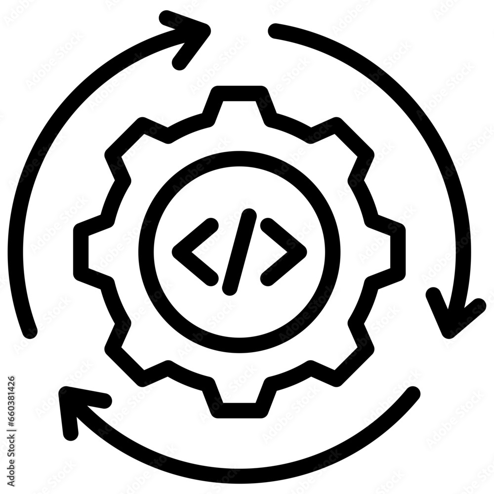 Continuous Integration Outline Icon