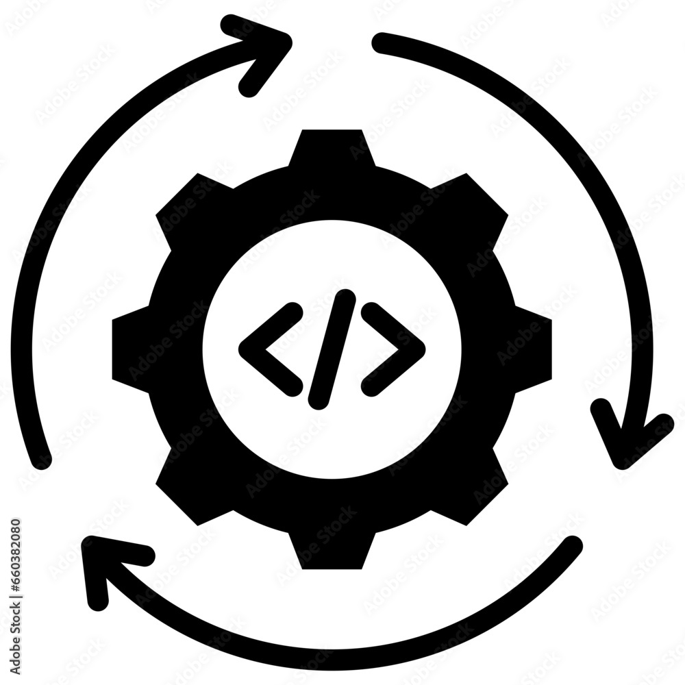 Continuous Integration Glyph Icon Continuous Integration Glyph Icon