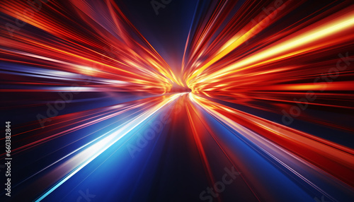 3D concept featuring dynamic blue light lines, with lines that simulate an electric network, set against a black background