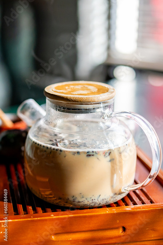 tea pot and Cup of masala tea