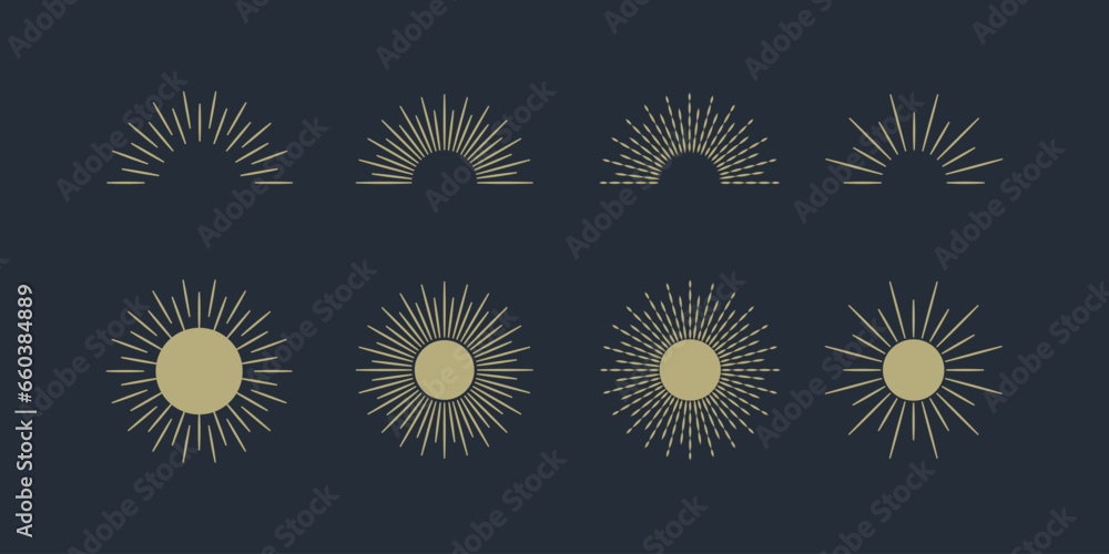 Sunburst set. Big collection sunburst best quality. Sun rays. Radial sunset beams. Fireworks. Vector illustration. Sunburst set. Big collection sunburst best quality. Sun rays. Radial sunset beams. Fireworks. Vector illustration.