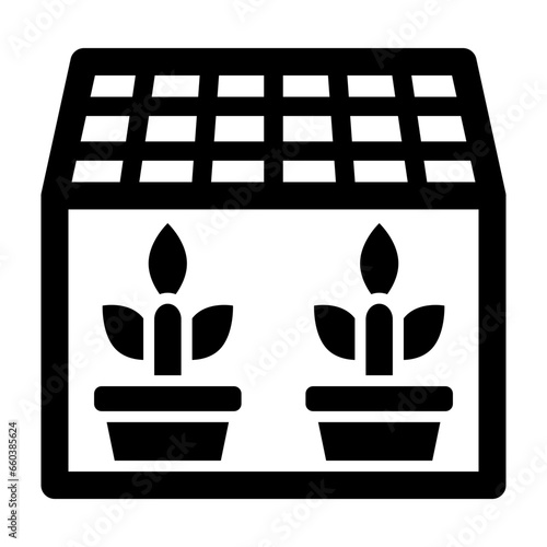 Greenhouse Glyph Icon Design