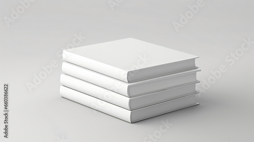 Mock up of stacked white hardcover book photo