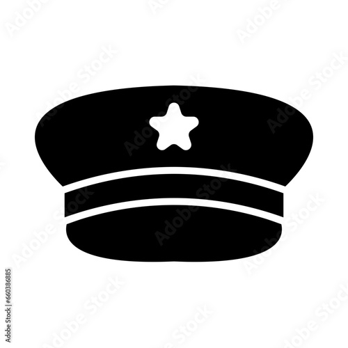 Peaked Hat Glyph Icon Design