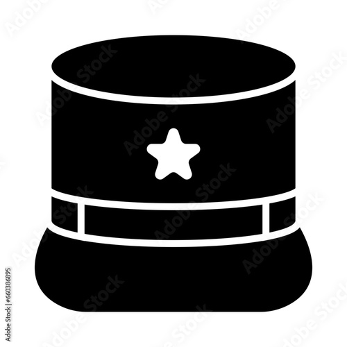 Kepi Hat Glyph Icon Design